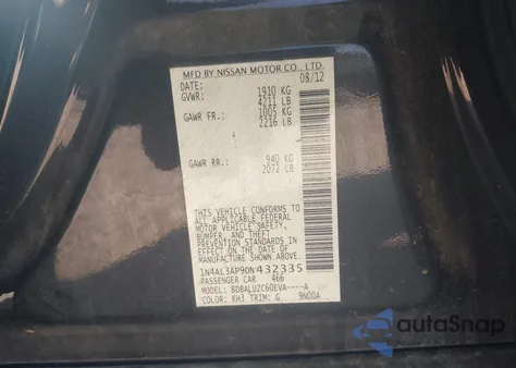 2013 Nissan Altima 2.5 Sv from USA, damaged, VIN 1N4AL3AP9DN432335